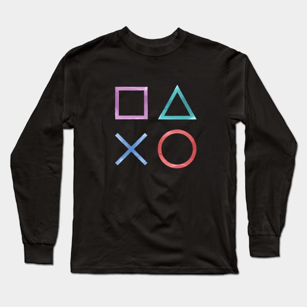 Playstation Symbols Long Sleeve T-Shirt by nabakumov